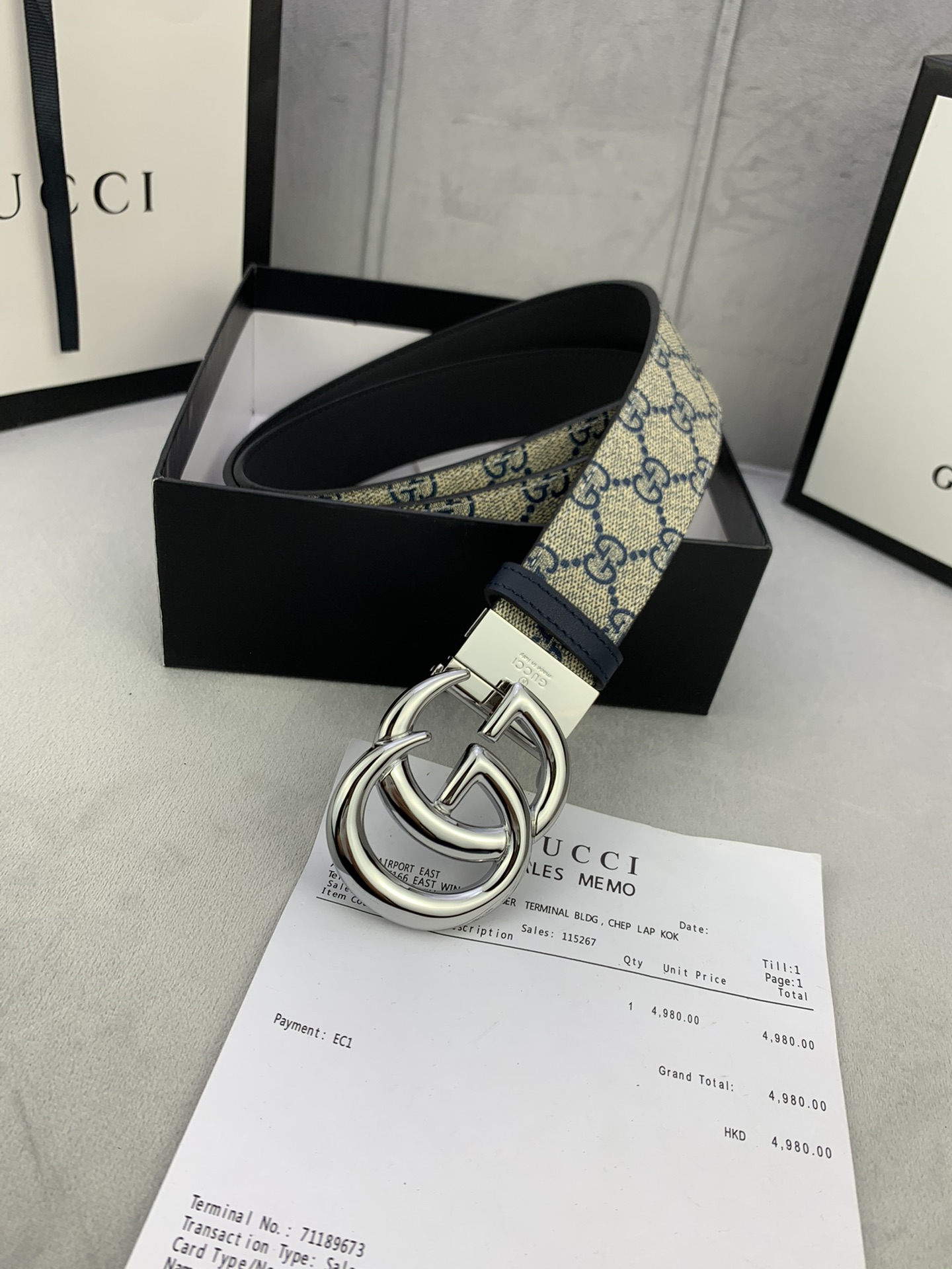 宽度4.0GUCCI經典款G家花面带