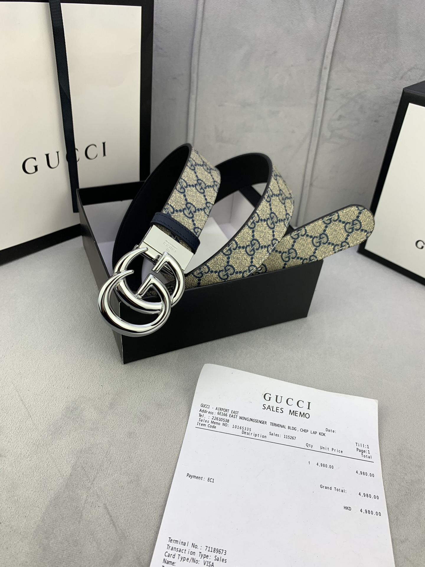 宽度4.0GUCCI經典款G家花面带