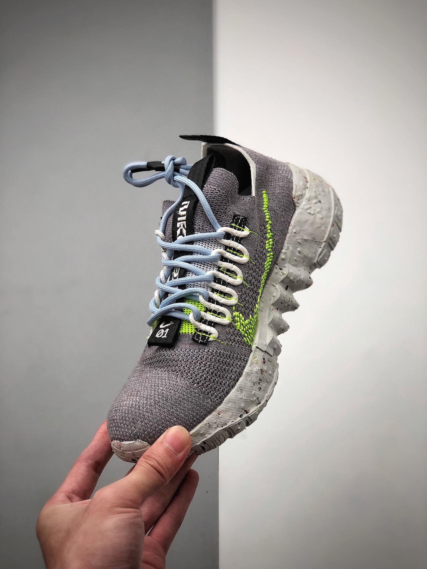 200  耐克Nike Space Hippie 01”Vast Grey Hyper”太空嬉皮士01系列环保轻质系带休闲运动低帮飞织束脚慢跑鞋CQ3986-002