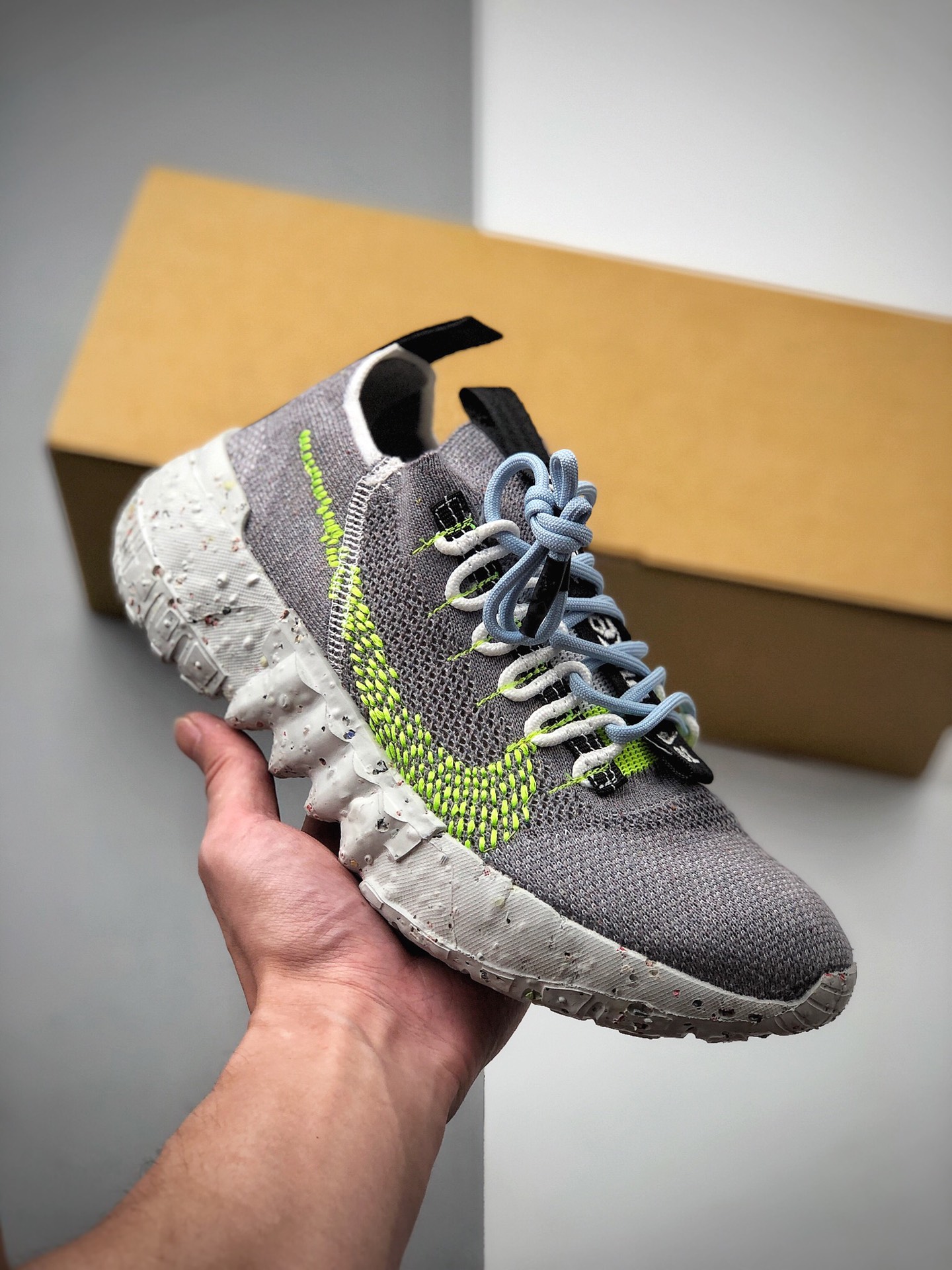 200  耐克Nike Space Hippie 01”Vast Grey Hyper”太空嬉皮士01系列环保轻质系带休闲运动低帮飞织束脚慢跑鞋CQ3986-002