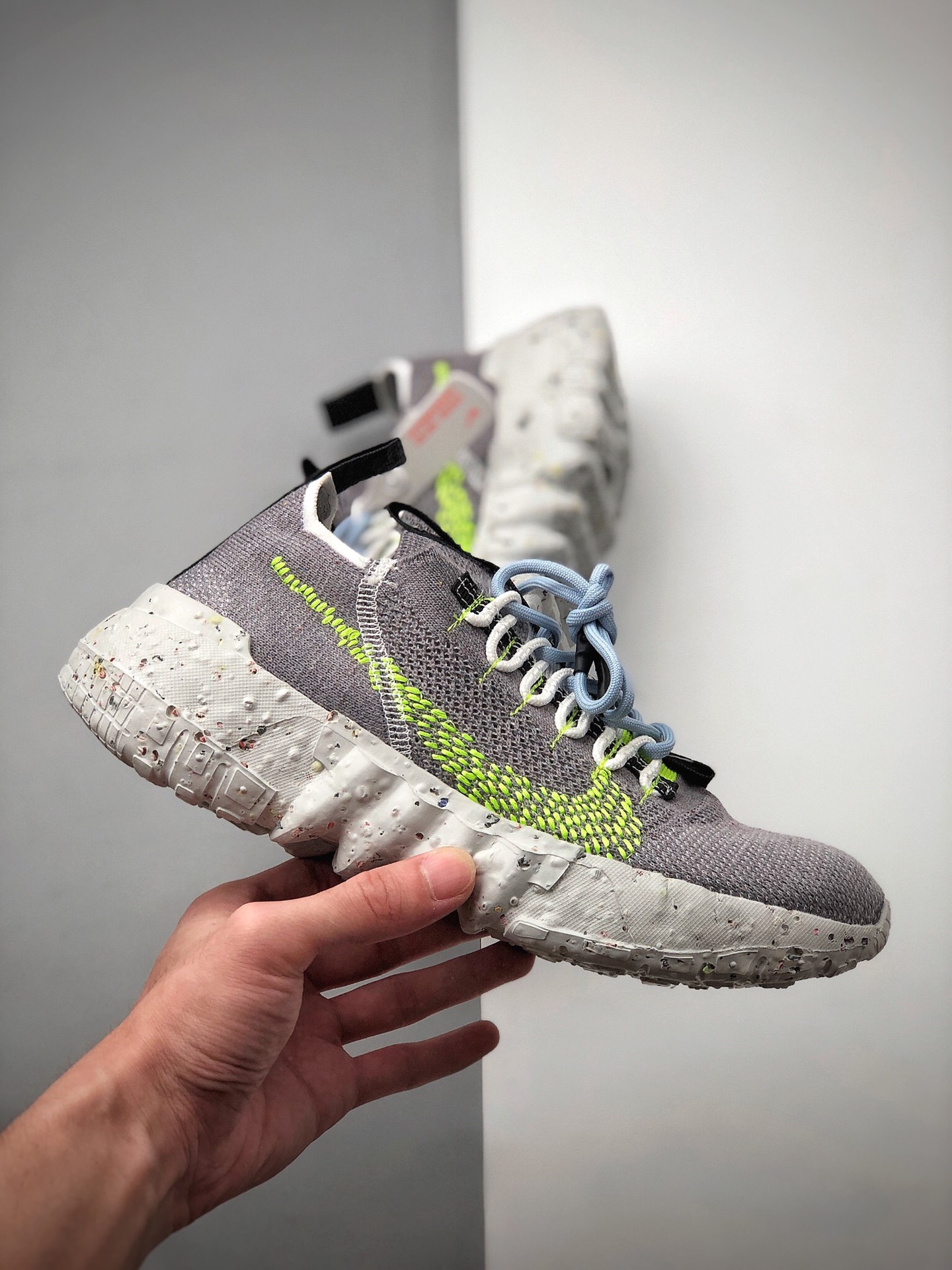 200  耐克Nike Space Hippie 01”Vast Grey Hyper”太空嬉皮士01系列环保轻质系带休闲运动低帮飞织束脚慢跑鞋CQ3986-002