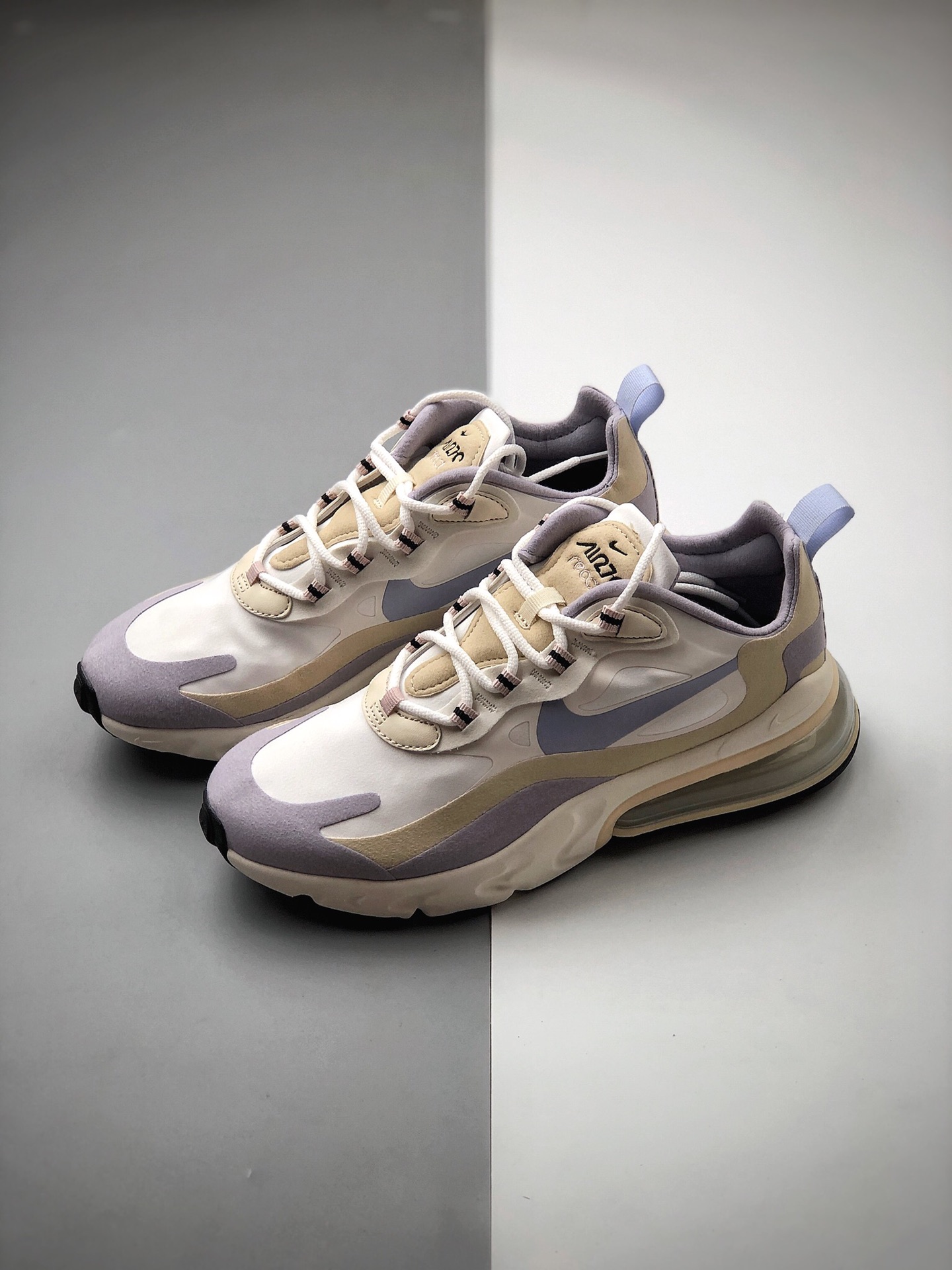 180  耐克 Nike React Air Max 270 React 高桥盾网纱系列 机能半气垫跑步鞋 CT1287-100