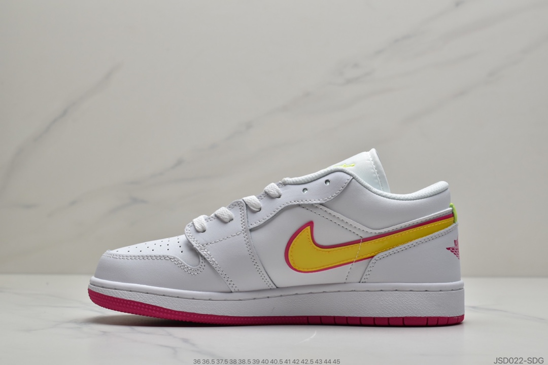 200 公司级 Air Jordan 1 Mid AJ1 黑红配色黄钩乔1低帮休闲运动鞋CU4610-100