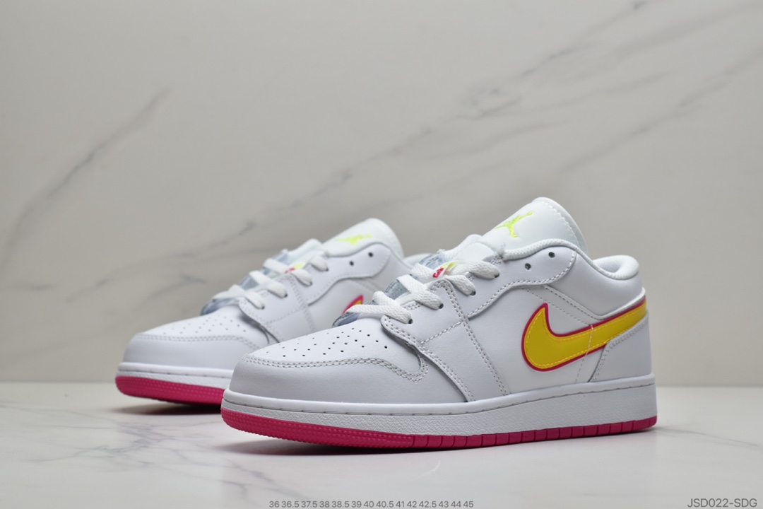 200 公司级 Air Jordan 1 Mid AJ1 黑红配色黄钩乔1低帮休闲运动鞋CU4610-100
