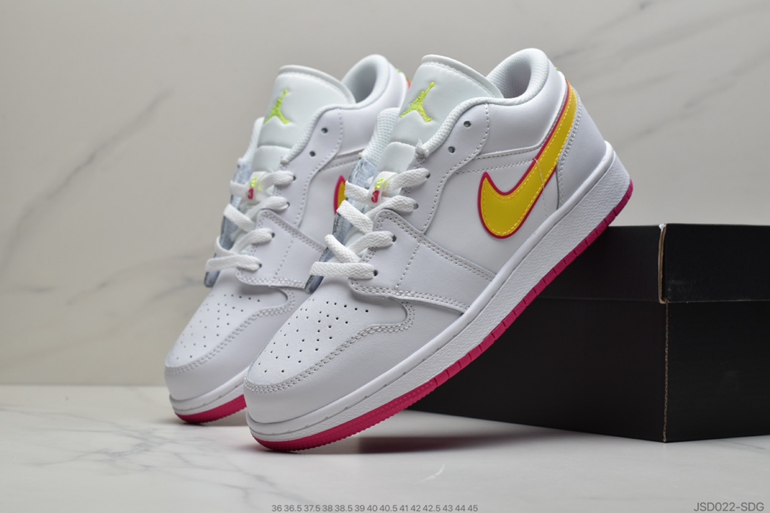 200 公司级 Air Jordan 1 Mid AJ1 黑红配色黄钩乔1低帮休闲运动鞋CU4610-100