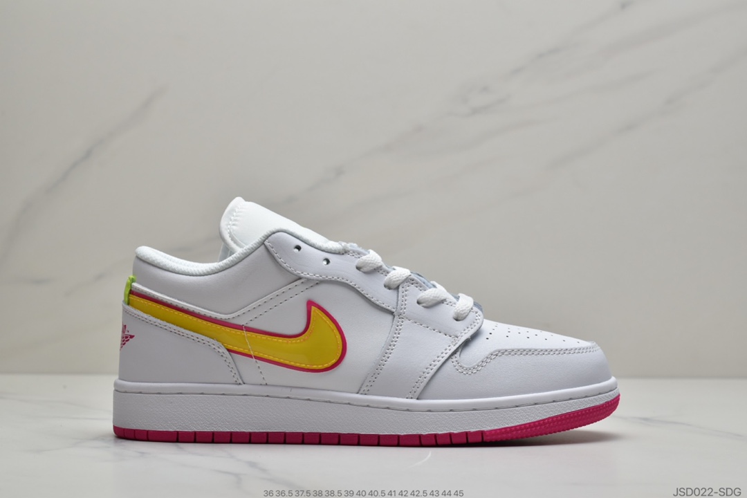 200 公司级 Air Jordan 1 Mid AJ1 黑红配色黄钩乔1低帮休闲运动鞋CU4610-100