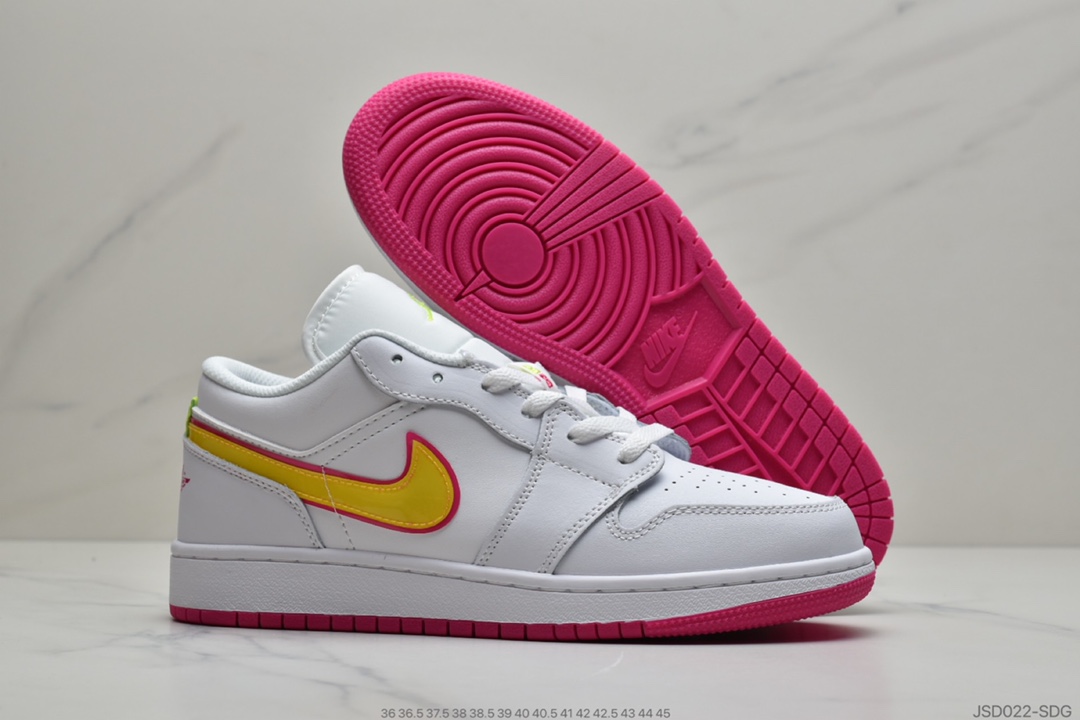 200 公司级 Air Jordan 1 Mid AJ1 黑红配色黄钩乔1低帮休闲运动鞋CU4610-100