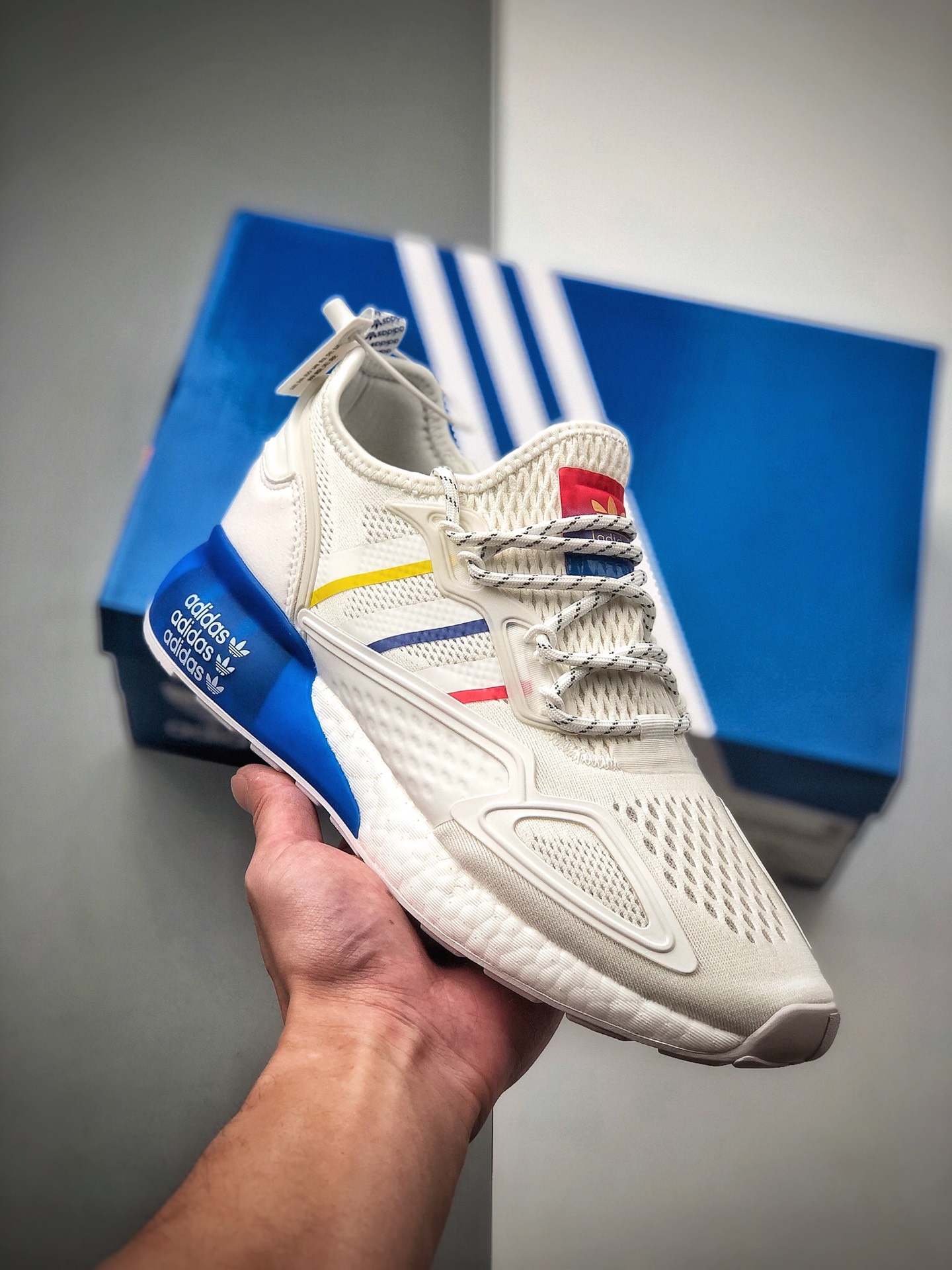 250 阿迪达斯 Adidas Originals ZX 2K Boost 易烊千玺同款 全新爆米花缓震休闲运动跑鞋CQ2768