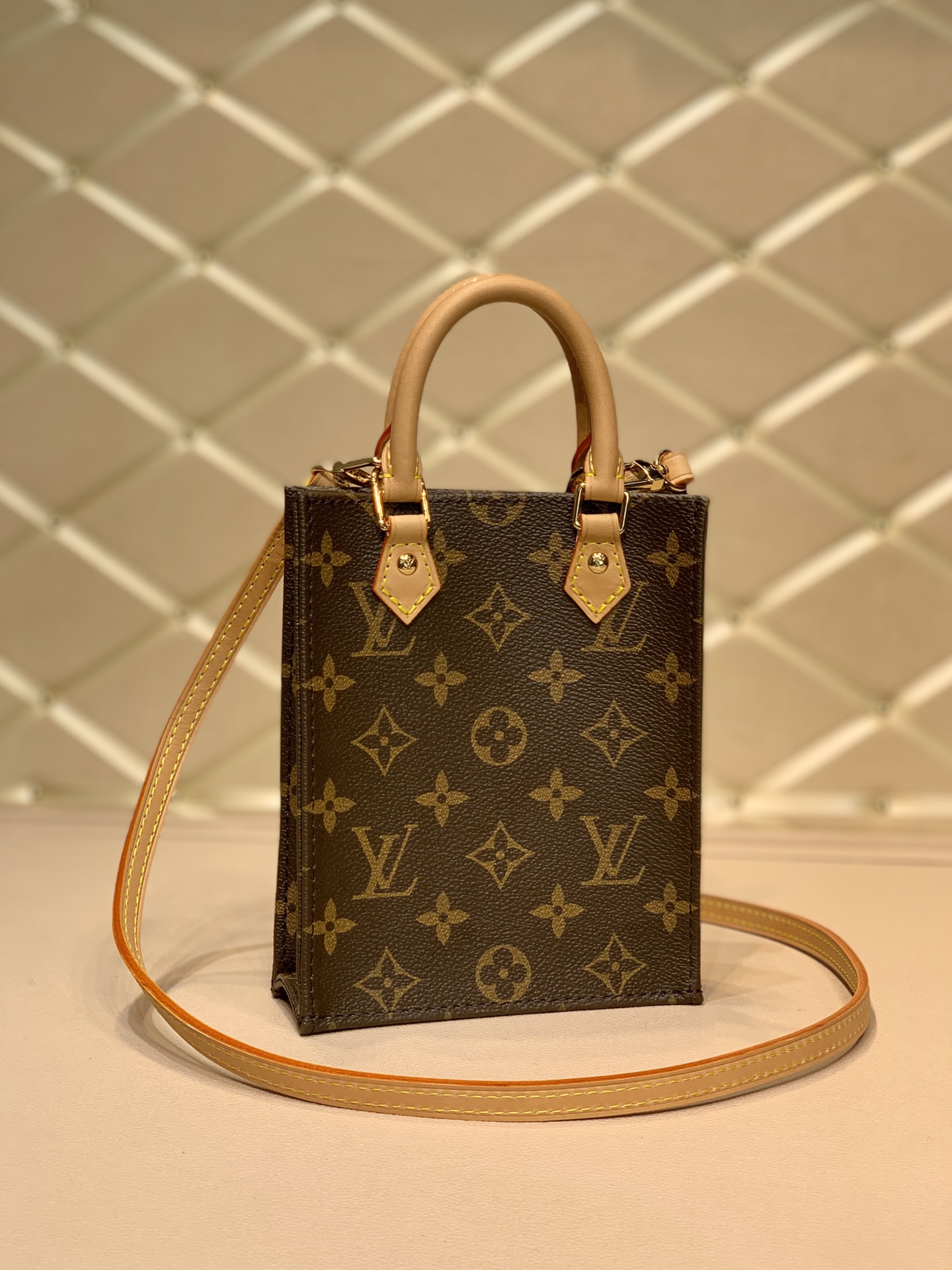 Louis Vuitton Petit Sac Plat Monogram Canvas Crossbody Bag M69442