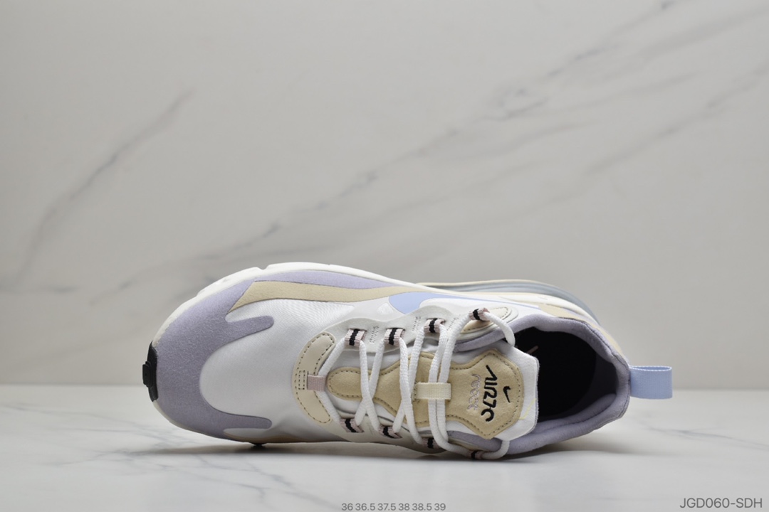 180 公司级 耐克Nike Air Max 270 React 瑞亚赛车系列后半掌气垫百搭运动慢跑鞋 CT1287-100