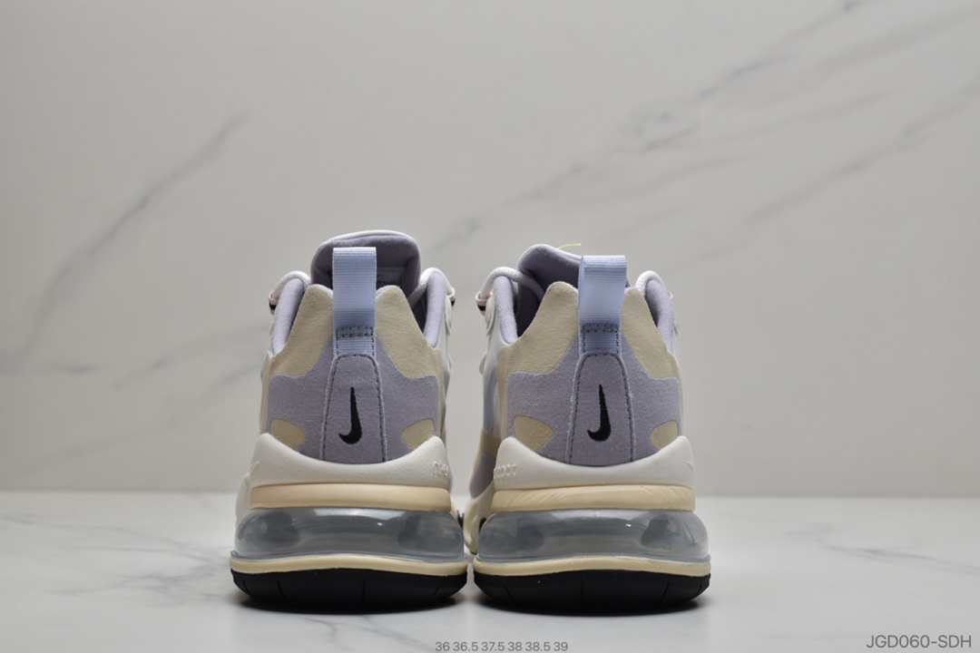 180 公司级 耐克Nike Air Max 270 React 瑞亚赛车系列后半掌气垫百搭运动慢跑鞋 CT1287-100