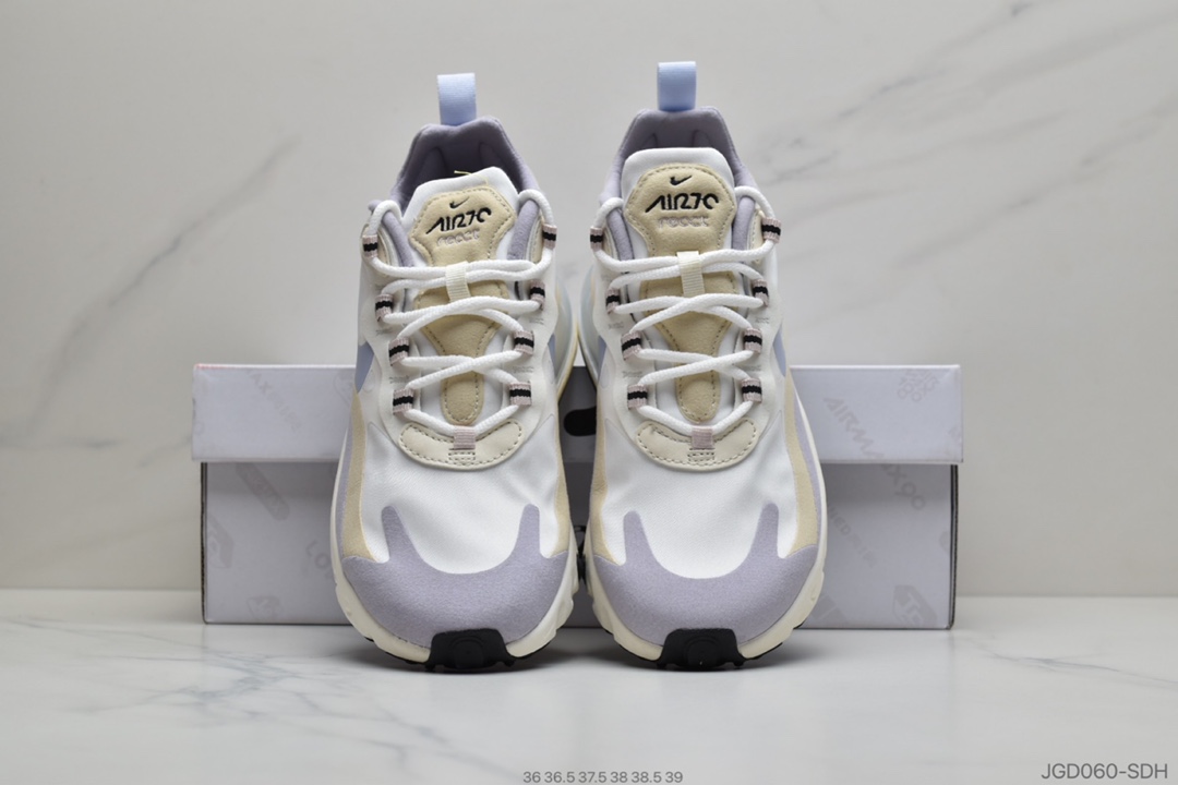 180 公司级 耐克Nike Air Max 270 React 瑞亚赛车系列后半掌气垫百搭运动慢跑鞋 CT1287-100
