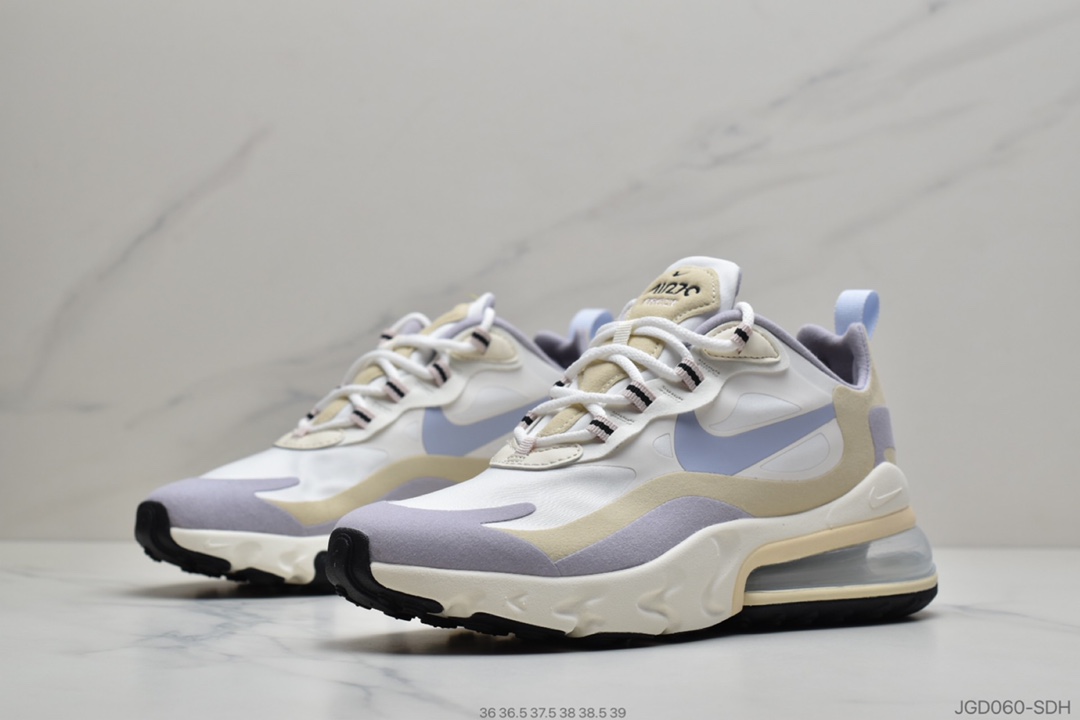180 公司级 耐克Nike Air Max 270 React 瑞亚赛车系列后半掌气垫百搭运动慢跑鞋 CT1287-100
