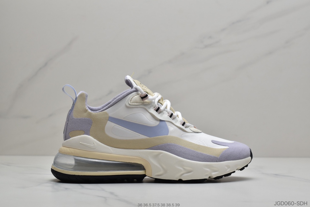 180 公司级 耐克Nike Air Max 270 React 瑞亚赛车系列后半掌气垫百搭运动慢跑鞋 CT1287-100