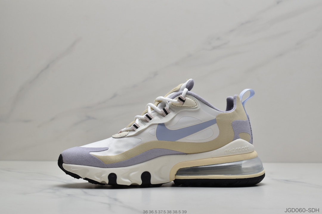 180 公司级 耐克Nike Air Max 270 React 瑞亚赛车系列后半掌气垫百搭运动慢跑鞋 CT1287-100