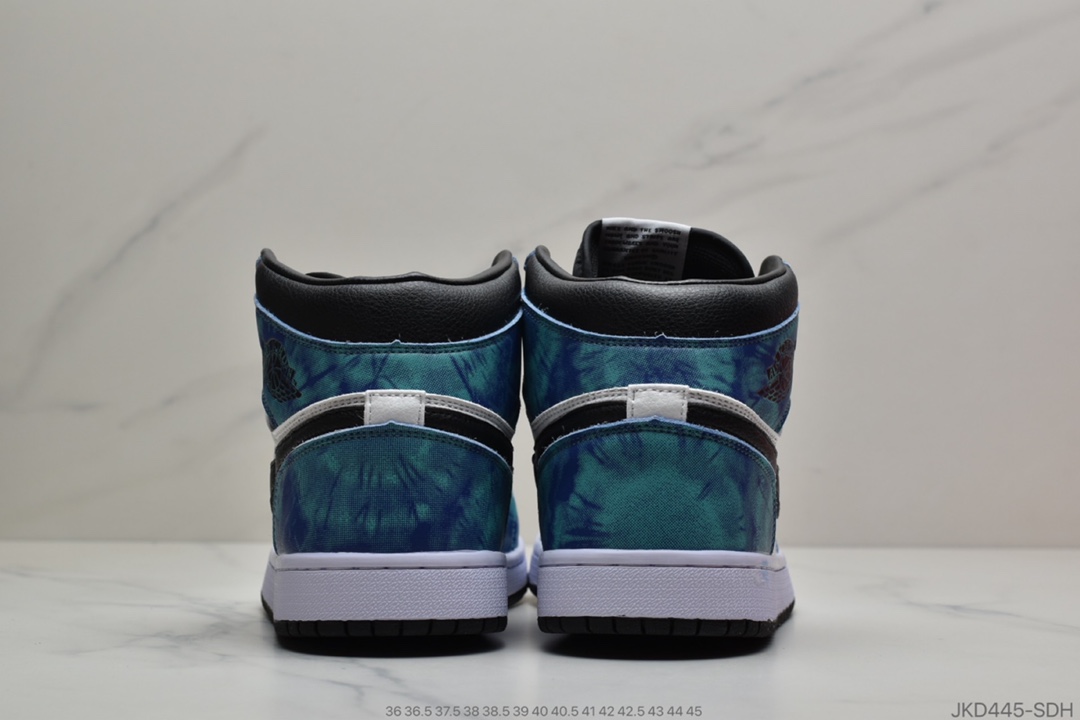 160 公司级  乔1 Air Jordan 1 “Tie-Dye”  乔丹1代高帮扎染孔雀绿  CD0461-100