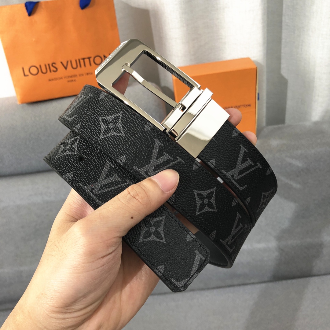 Louis Vuitton Belts Men Calfskin Canvas Cowhide