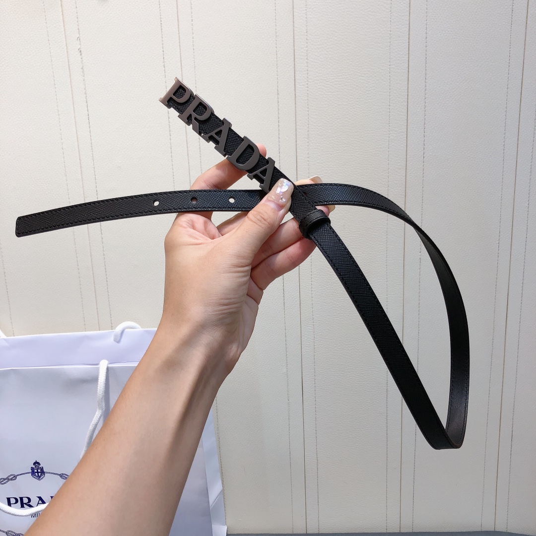[Prada Belts]PradaSaffron cross-grain calfskin 1.5cm thin and wide waist belt