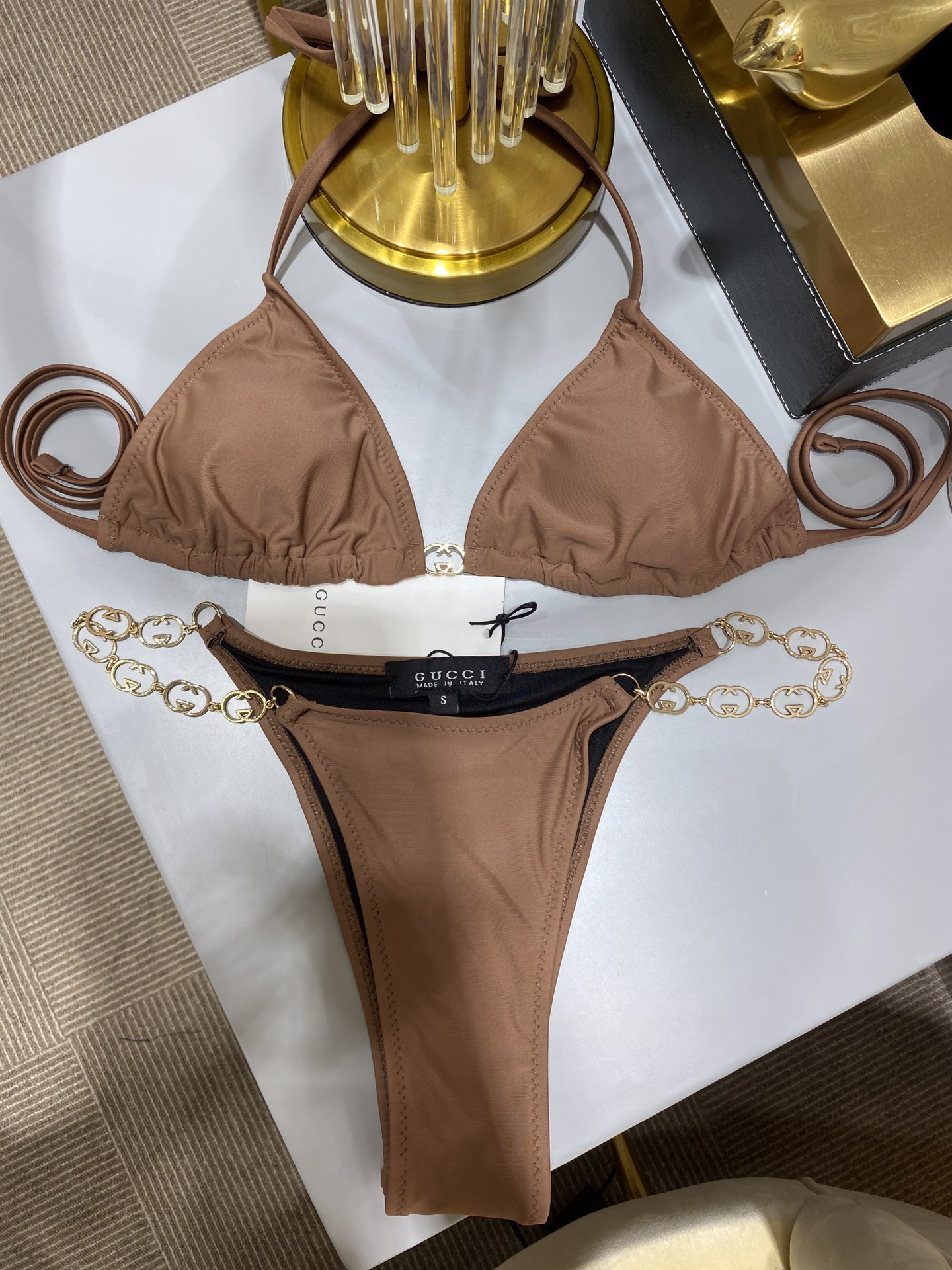 Gucci Clothing Swimwear & Beachwear Black Gold Hardware Summer Collection