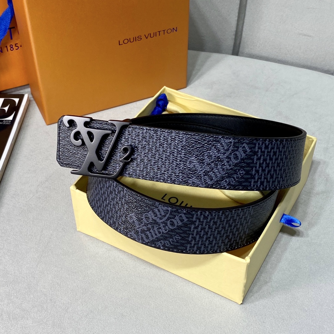 Louis Vuitton Belts Men Calfskin Cowhide