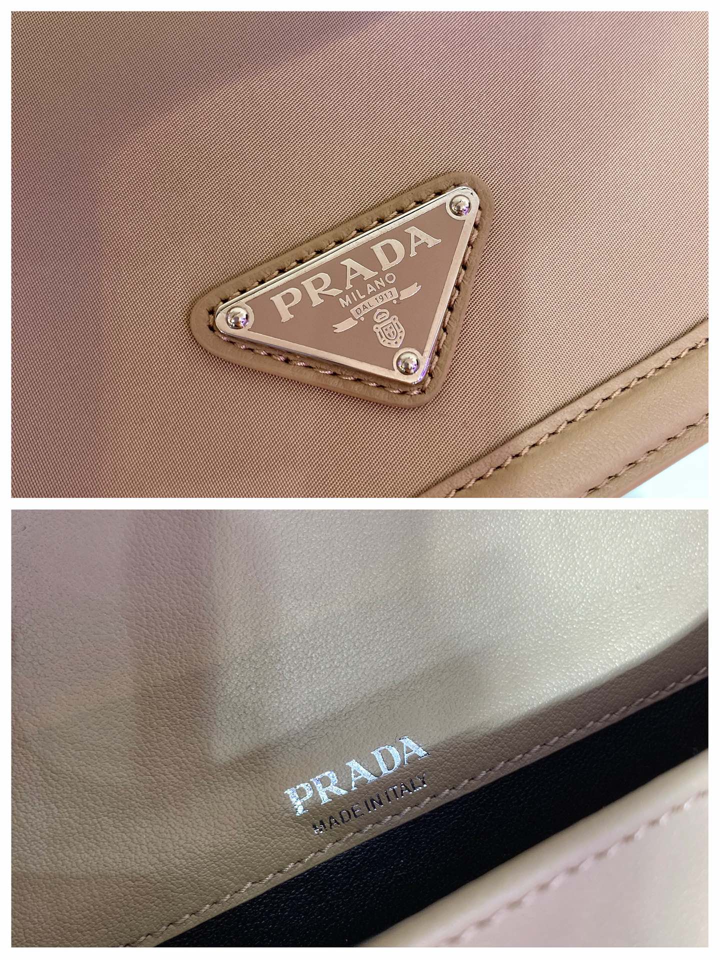 PRADA普拉达进口尼龙布料/进口小牛皮斜挎包1BP019