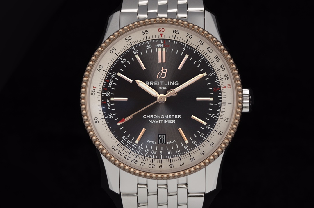 Breitling Navitimer Relógio Branco Gravação 2824 Movement Correia de aço inoxidável