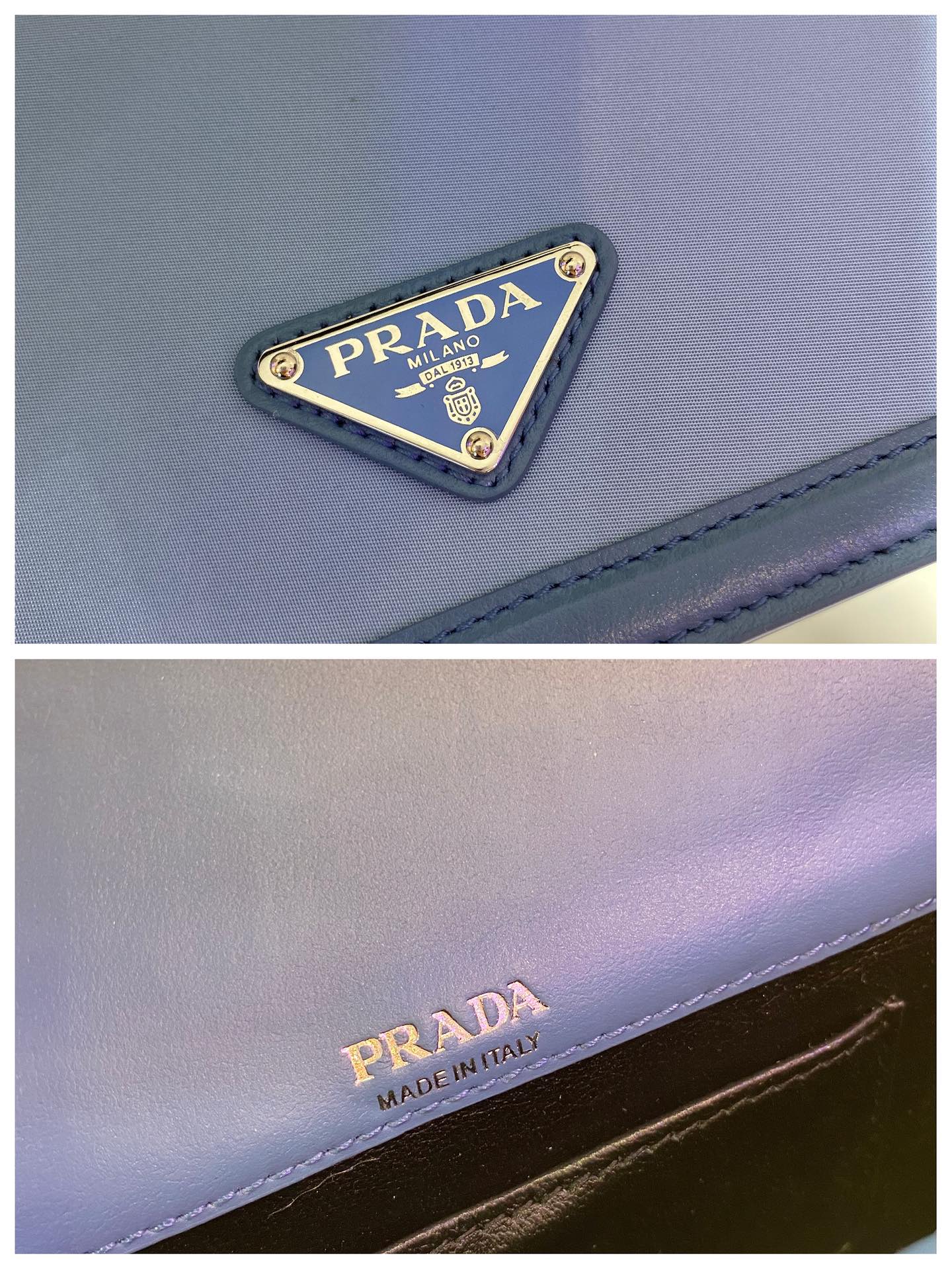 PRADA普拉达进口尼龙布料/进口小牛皮斜挎包1BP019