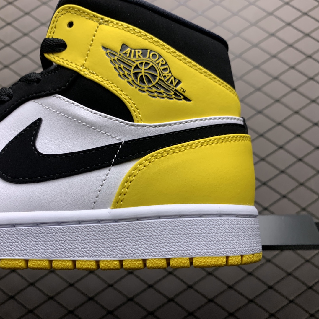 270 Air Jordan 1 MID SE AJ1乔1中帮文化篮球鞋 852542-071 黑黄脚趾