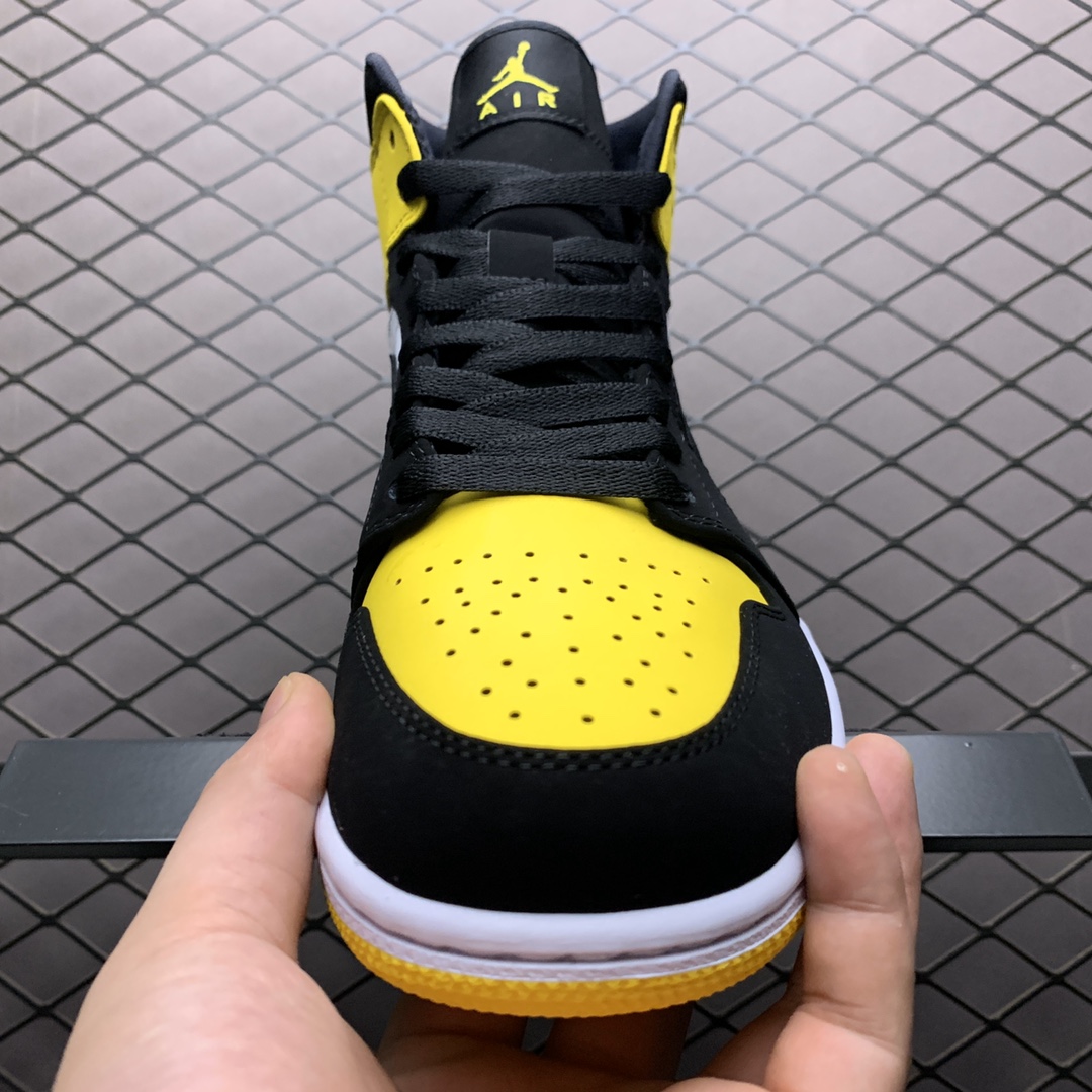 270 Air Jordan 1 MID SE AJ1乔1中帮文化篮球鞋 852542-071 黑黄脚趾