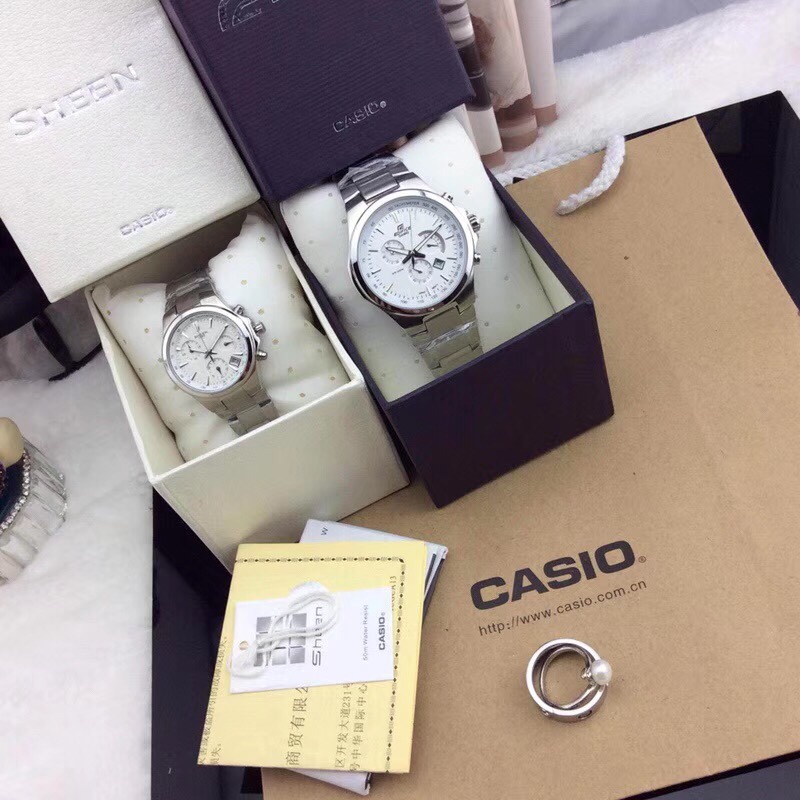 Casio-Cacio Quartz Wristwatch Set: EFR-500 & SHE-5019, Stainless Steel, Waterproof, High Quality Craftsmanship - 图片 9