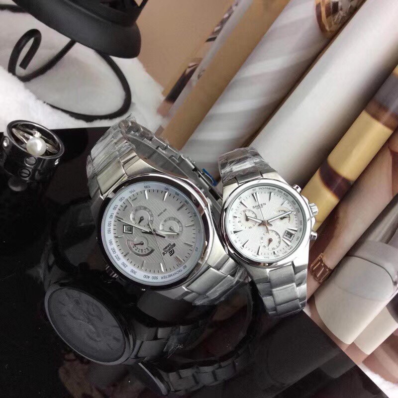 Casio-Cacio Quartz Wristwatch Set: EFR-500 & SHE-5019, Stainless Steel, Waterproof, High Quality Craftsmanship - 图片 3