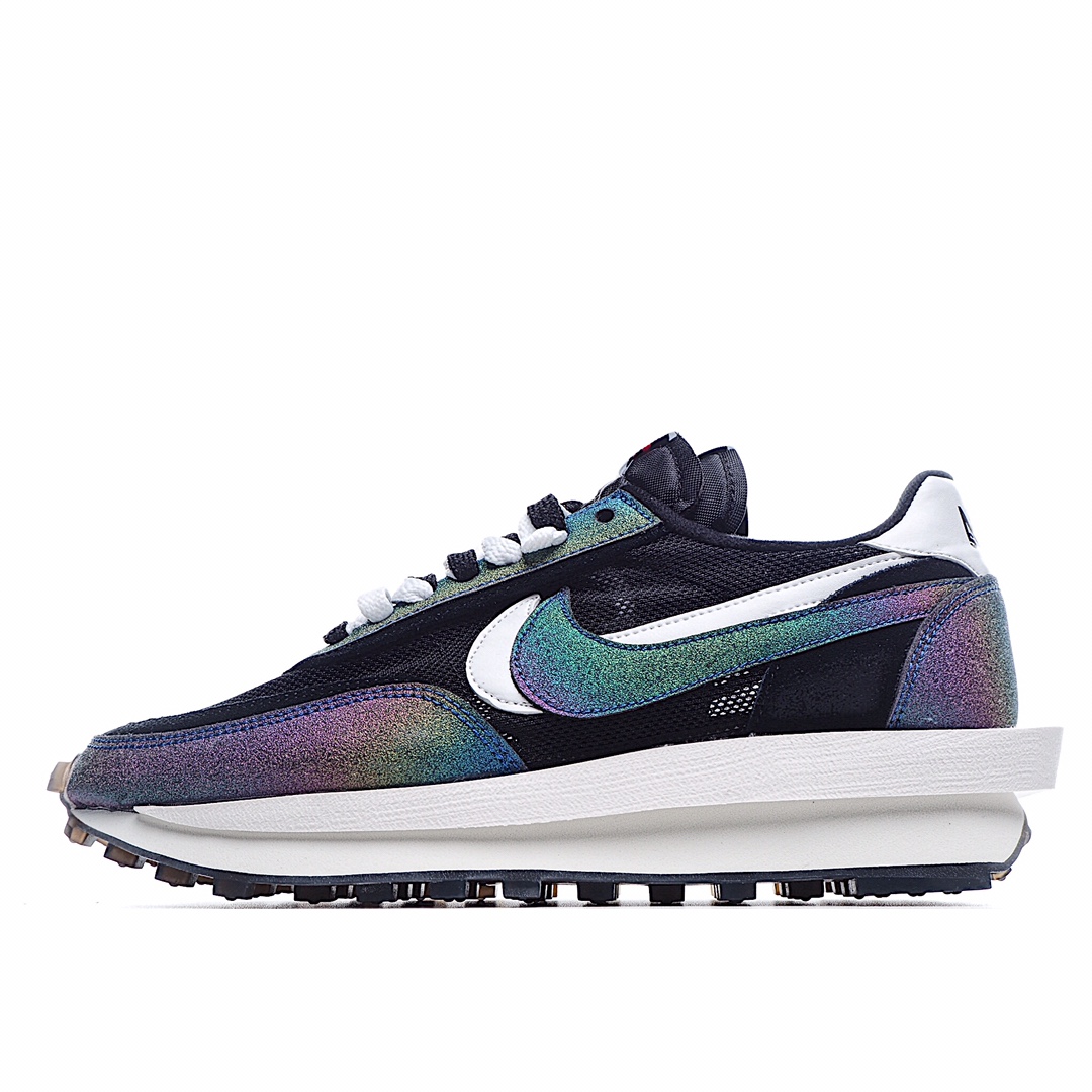 G0 Sacai x Nike LVD Waffle Daybreak 联名走秀款 网纱满天星拼接 双勾Swoosh跑步鞋