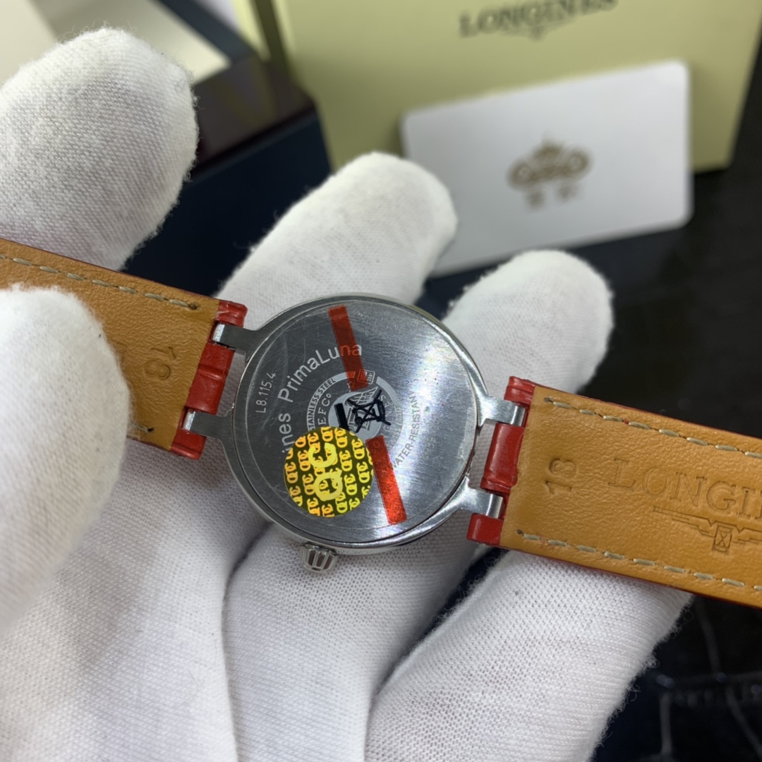 Longines 皇家 浪琴心月月相专门订做红色鳄鱼皮