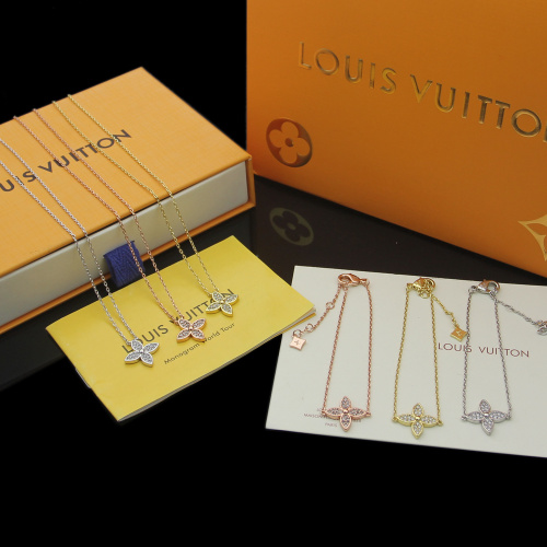 Louis Vuitton Clover Necklace and Bracelet Set with Diamond Accents 1 Louis Vuitton Clover Necklace and Bracelet Set with Diamond Accents