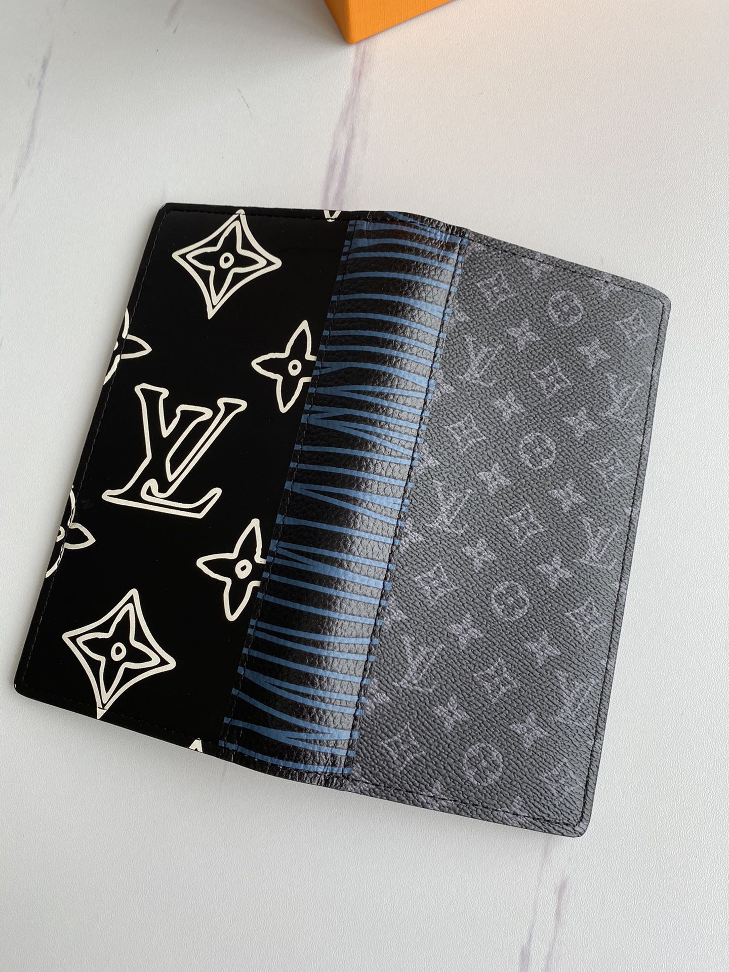 Close-up showing the card slots in a leather bifold wallet