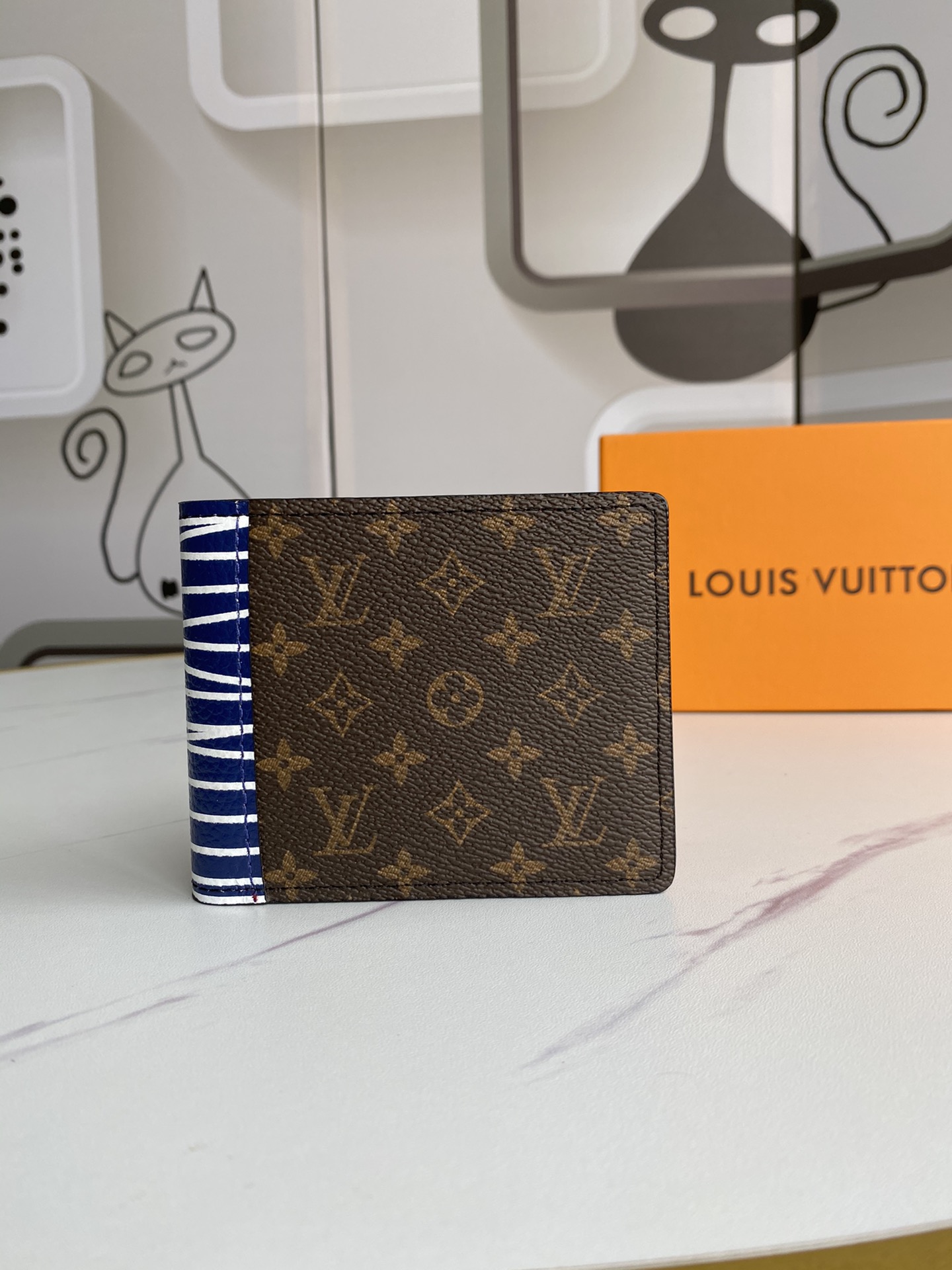 Black leather bifold wallet front view