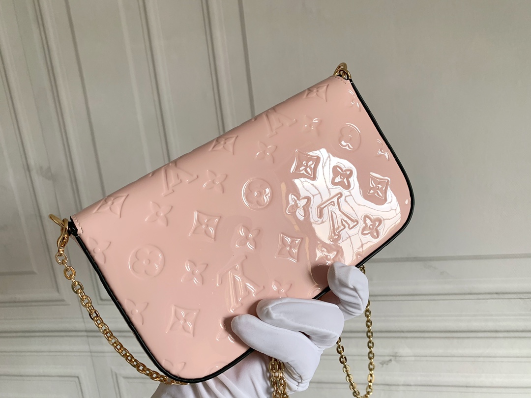 Felicie手袋 - エレガントな漆皮デザインと2つの可脱着ポケット