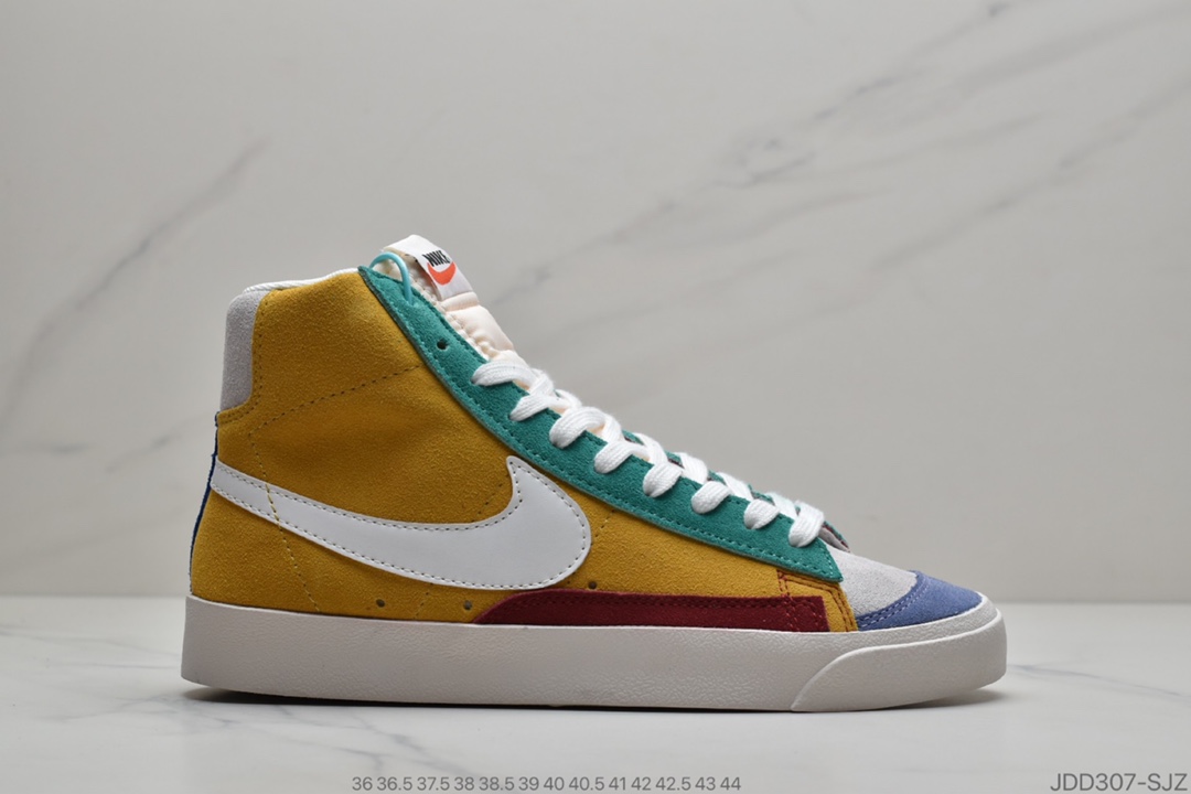 120 耐克Nike Blazer Mid '1977 Vintage WE经典开拓者高帮百搭休闲运动板鞋“麂皮旧黄黑钩”CJ9693-800