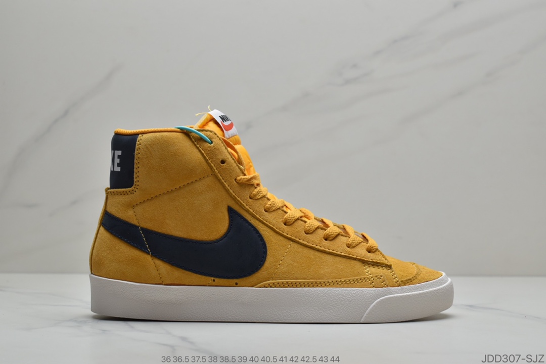 120 耐克Nike Blazer Mid '1977 Vintage WE经典开拓者高帮百搭休闲运动板鞋“麂皮旧黄黑钩”CJ9693-800