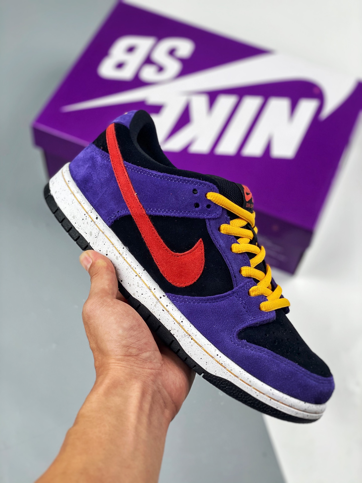 Versión original pura, detalles sincronizados oficialmente, Nike Dunk SB Low SP Brazil púrpura uva, zapatilla…