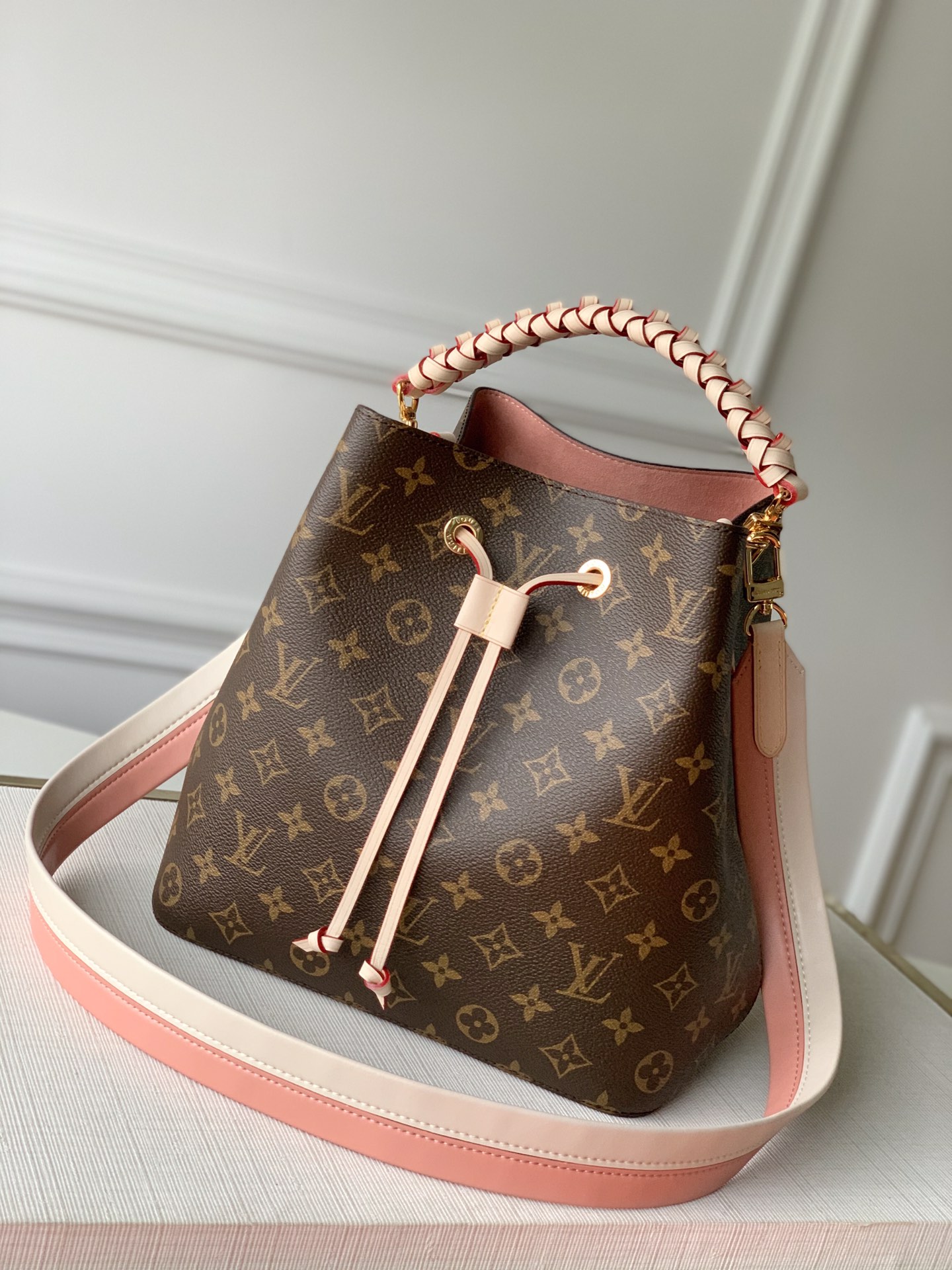 Louis Vuitton LV NeoNoe New
 Bags Handbags Weave Damier Azur Canvas Cowhide Summer Collection N40344