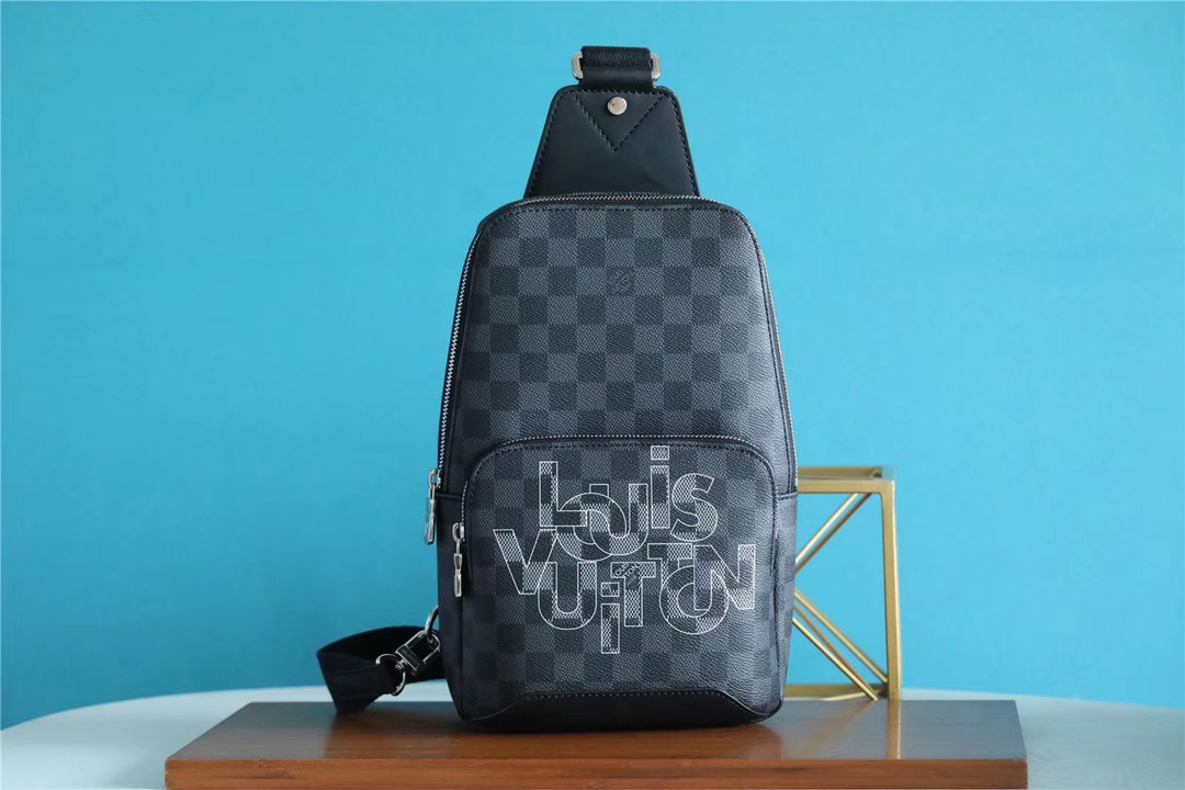 Louis Vuitton LV Avenue Belt Bags & Fanny Packs Crossbody & Shoulder Bags Black Grid Men Canvas Casual N40275