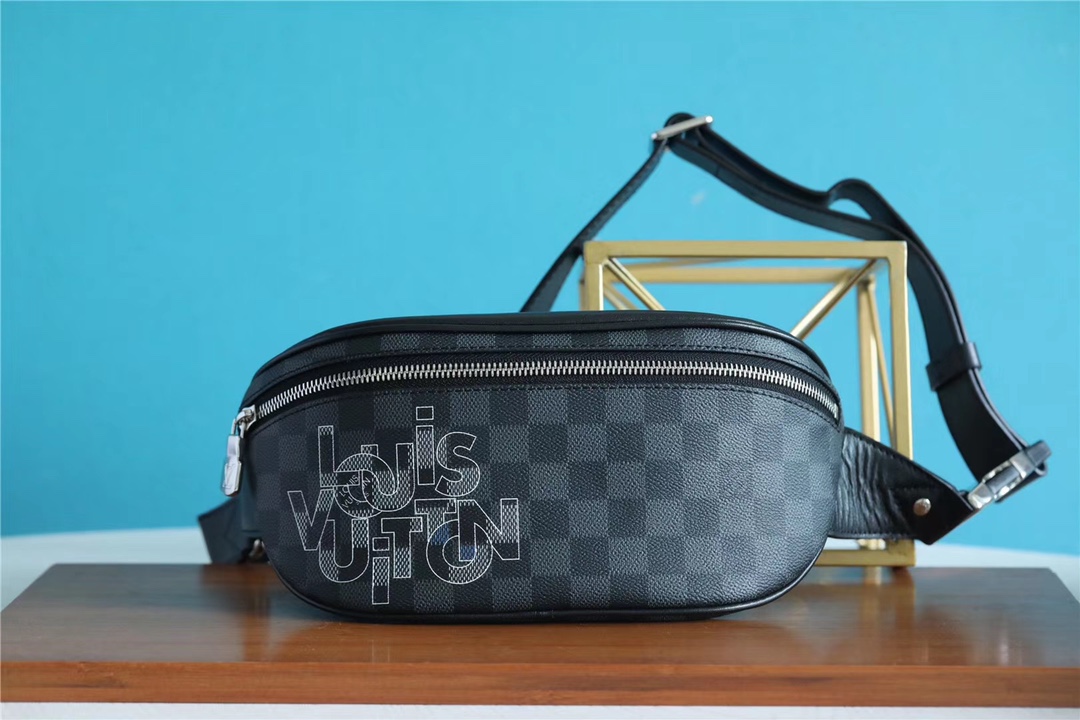 Louis Vuitton LV Bumbag Belt Bags & Fanny Packs Black Grid Men Damier Graphite Canvas N40295