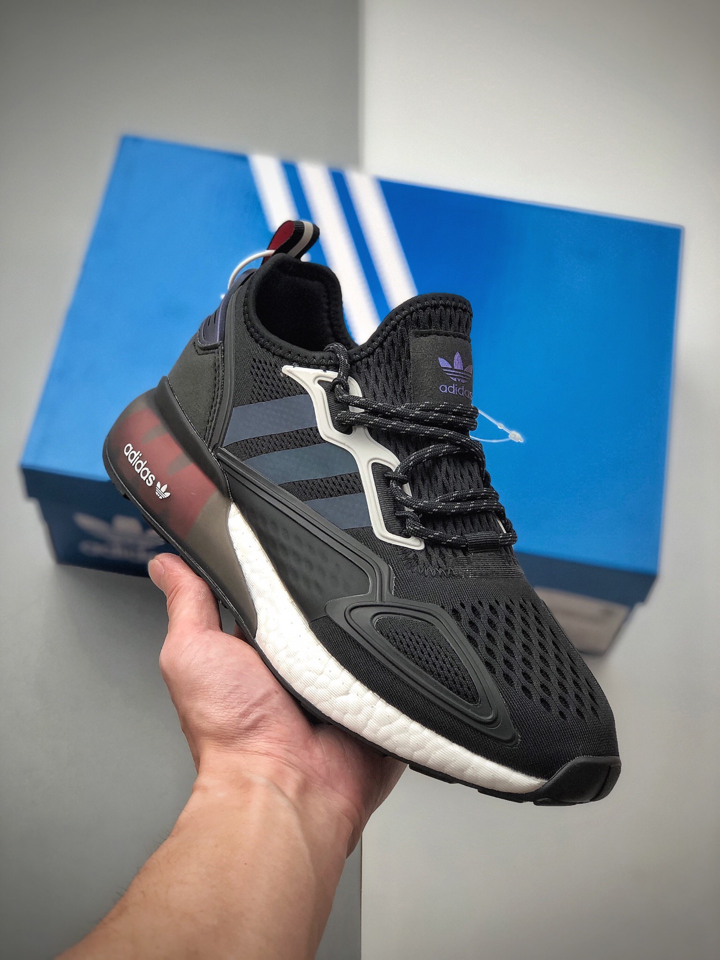 250 阿迪达斯 Adidas Originals ZX 2K Boost 易烊千玺同款 全新爆米花缓震休闲运动跑鞋FW7475