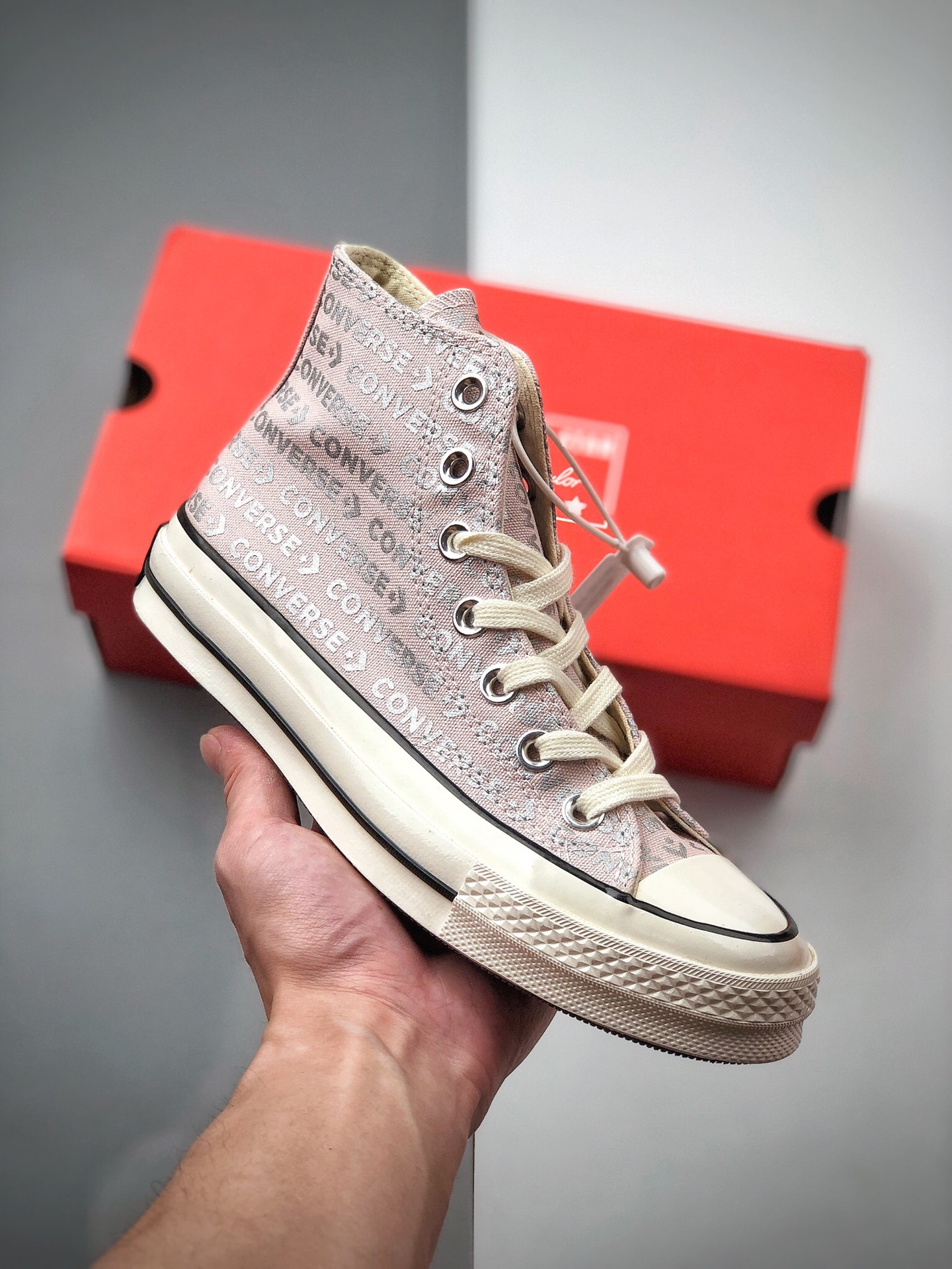 150 女生专属裸粉Converse Logo Converse Chunk 70s 匡威 裸粉色高帮帆布鞋