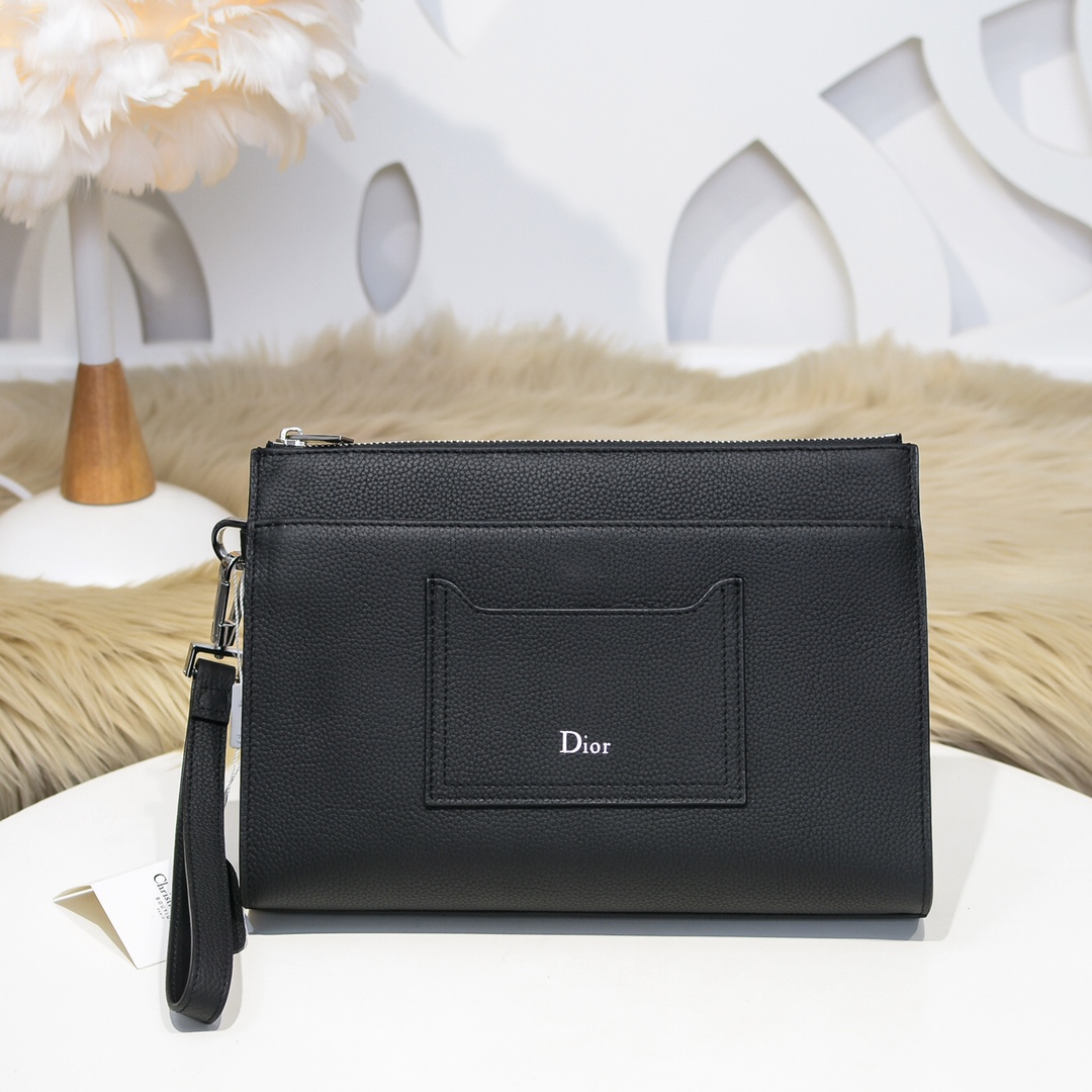 Dior Taschen Kupplungsbeutel Schwarz Kalbsleder Rindsleder Fashion Lässig