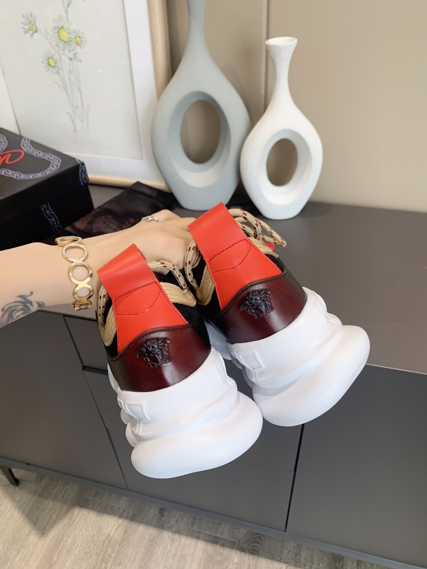 precio de fábrica... Generación 1 Versace VERSACE pareja zapatos extranjeros comprar versión de la p