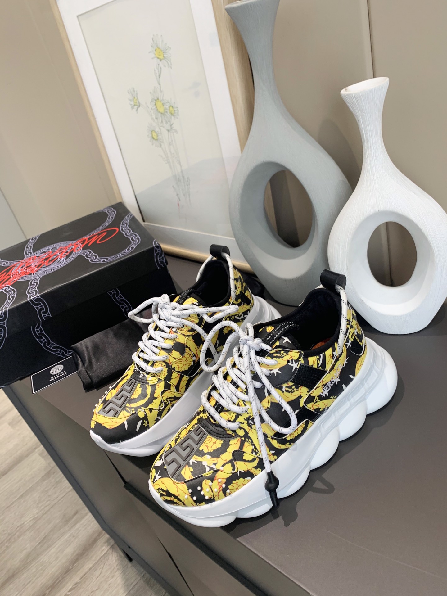 precio de fábrica... Generación 1 Versace VERSACE pareja zapatos extranjeros comprar versión de la p