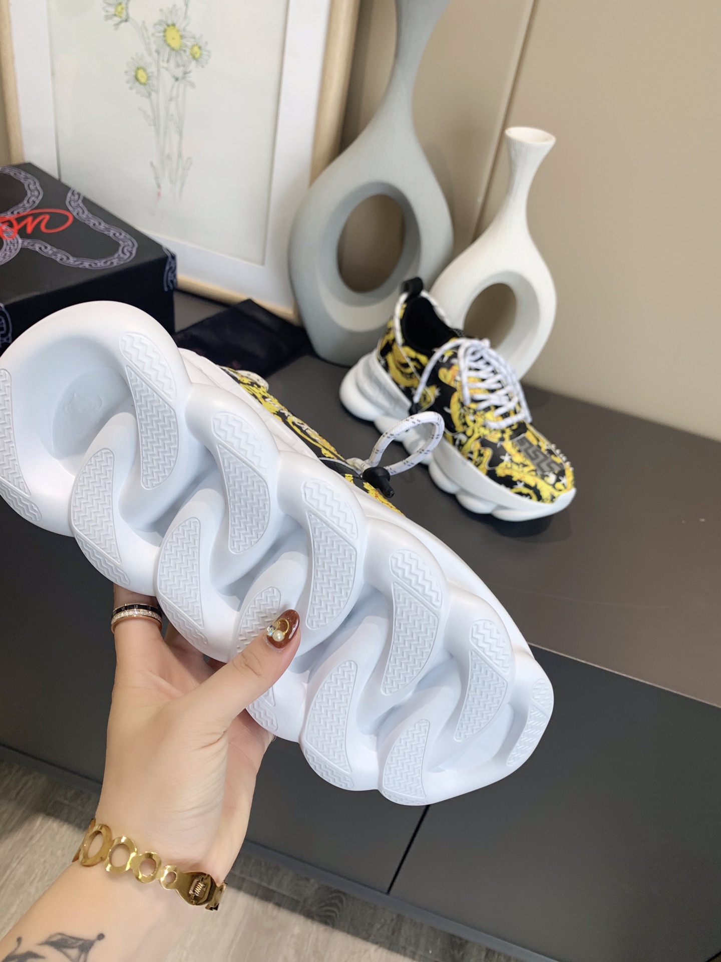 precio de fábrica... Generación 1 Versace VERSACE pareja zapatos extranjeros comprar versión de la p