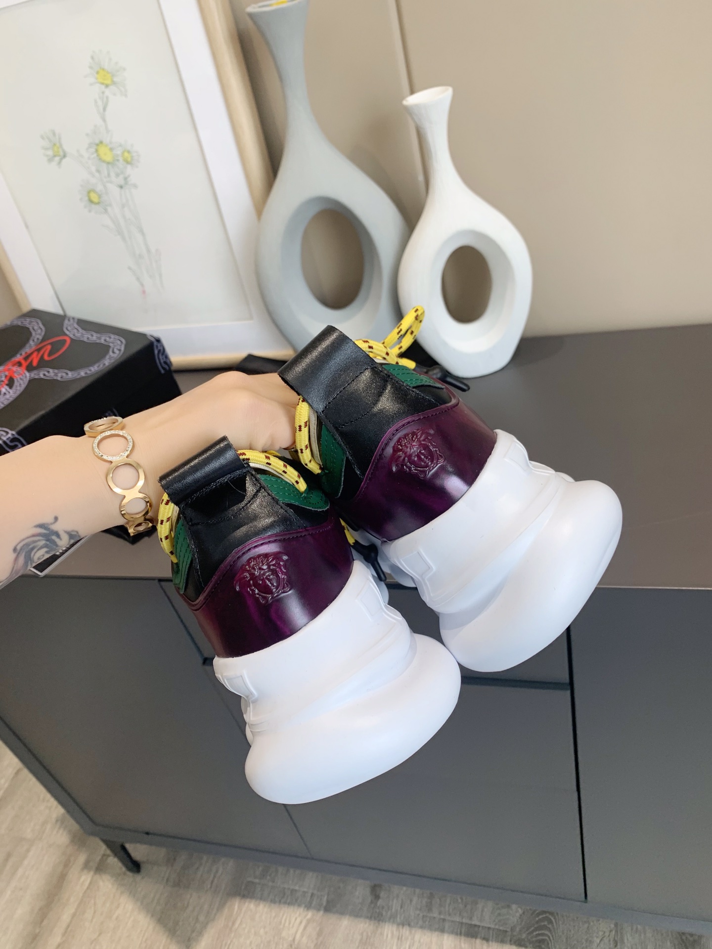 precio de fábrica... Generación 1 Versace VERSACE pareja zapatos extranjeros comprar versión de la p